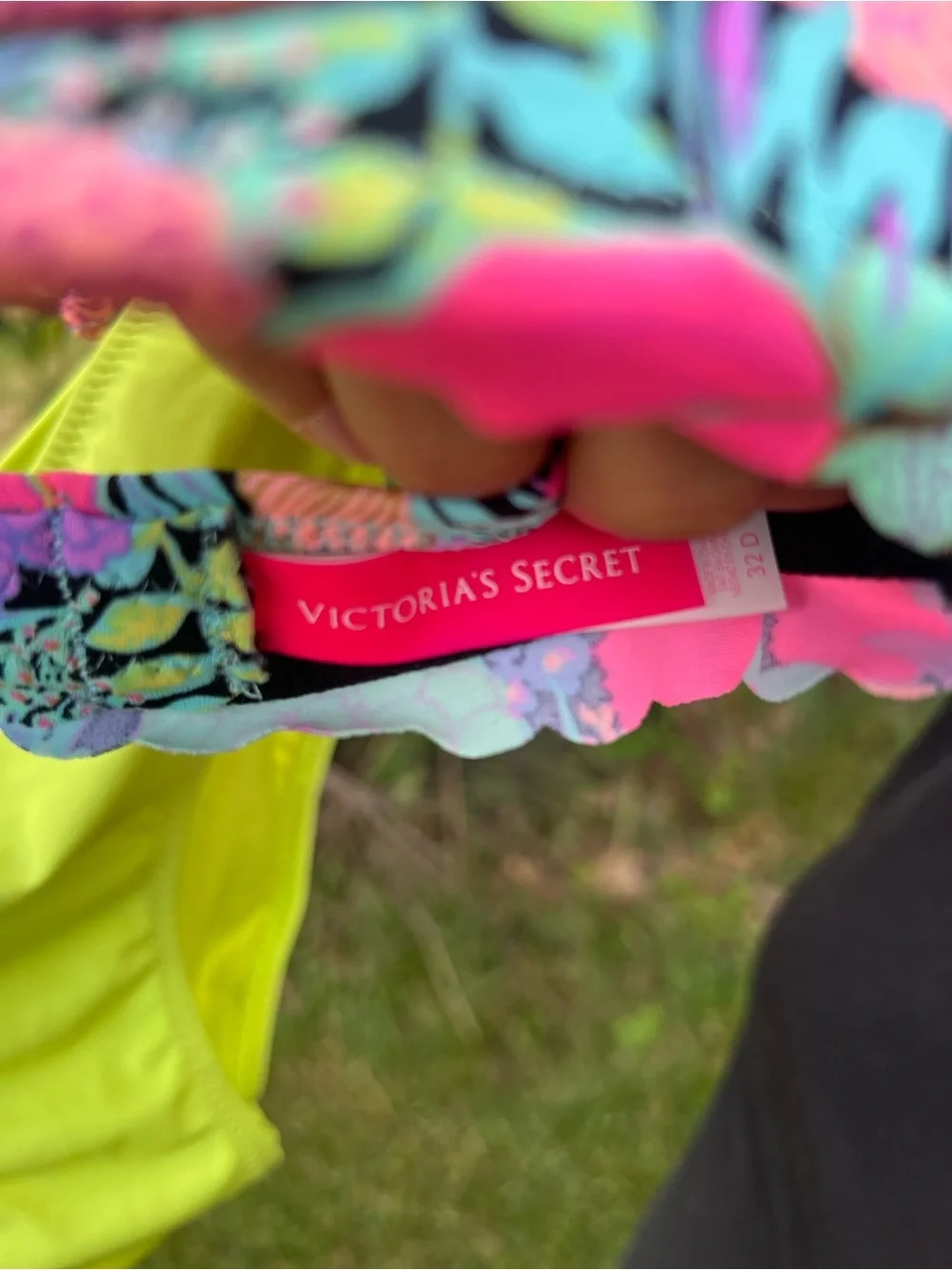 Victoria's Secret Neon Lime Floral-Accent Bikini